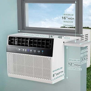 10,000 BTU Window Air Conditioner, Cools 450 Sq.ft., 6 Modes, 24H Timer - Picture 1 of 7