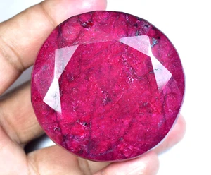 970.5 CT Natürlich Riesiges Rot Rubin Zertifiziert Earth-Mined Rund Schliff Lose - Bild 1 von 7