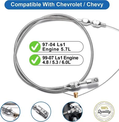  36" Throttle Cable for Chevrolet Chevy 4.8L5.3L 6.0L 5.7L LS Swap Conversion - Изображение 1 из 4