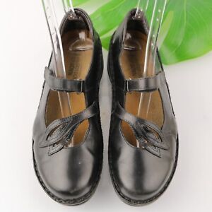 Naot Israel Women's Matai Mary Jane Flat Loafer Size 41 10 Black Leather Shoe