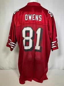 VTG Terrell Owens #81 San Francisco 49ers NFL Reebok Red Home Jersey Men's 2XL - Picture 1 of 18