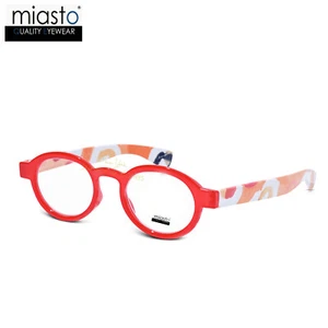 MIASTO OVAL ROUND READING GLASSES+1.25 RED ORANGE~MEDIUM~RX QTY MADE IN TAIWAN - Picture 1 of 3