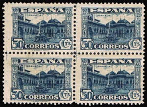 España 1936. Junta Defensa. Edifil xx 809. 50 Cts Azul. Bl-4. Sin charnela. Lujo - Imagen 1 de 1