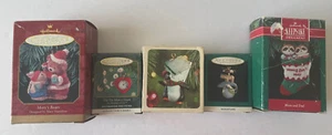 Lot of 5 Vintage Hallmark Keepsake Christmas Ornaments inc. Mary Hamilton, Perky - Picture 1 of 4