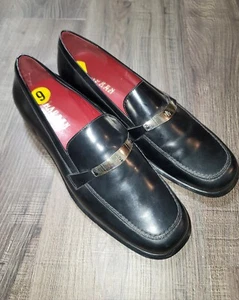 Ralph Lauren Lacey Hebilla Sin Cordones 9B Cuero Negro Mocasines Brasil Gran Forma - Imagen 1 de 11