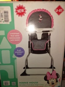 NEW Disney Baby Peeking Minnie Mouse Polka Dot High Chair Folding Travel Storage - Picture 1 of 2