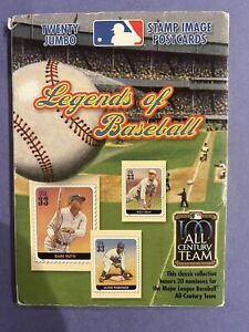 2000 USPS Legends Baseball Jumbo Post Card Set Satchel Paige Babe Ruth Ty Cobb