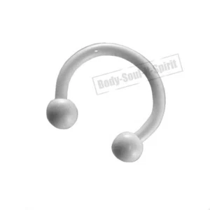Forma circular Herradura BLANCA 7mm Oreja Ojo Labio Mancuerna Anillo redondo Joyería - Imagen 1 de 6