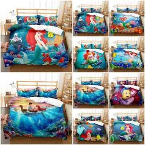 The Little Mermaid Quilt Duvet Cover Pillowcase Bedding Set Single New - Picture 1 of 17