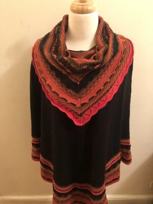 Women's Alpaca Wool Handknit Embroidered Poncho One Size - Image 1 of 4