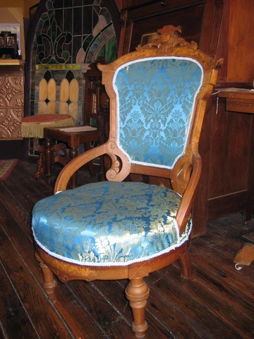Victorian Renaissance Revival Parlor Chair New Upholstery Cover