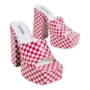 Steve Madden Trixie Checkered Open-Toe Platform Mule Sandals (Size 6) - Picture 1 of 9