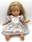 Vintage Corolle Poupee Toddler Blonde Blue Eyes 14.5” Doll in Floral Dress 1993