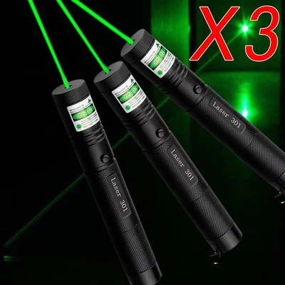 Puntero láser verde Lazer Pen haz de luz visible 3 piezas 532 nm + batería + cargador Foto 1 de 4