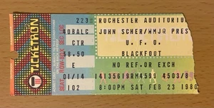 1980 UFO / BLACKFOOT ROCHESTER NY KONZERT TICKET STUB FREMDE IN DER NACHT - Bild 1 von 2