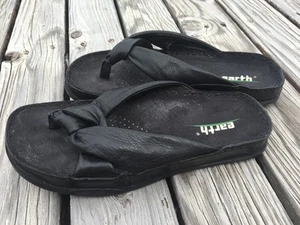 Earth Kalso Sandalen schwarz ruhig bequem Leder Slipper Riemen Größe 6B Damen - Bild 1 von 14
