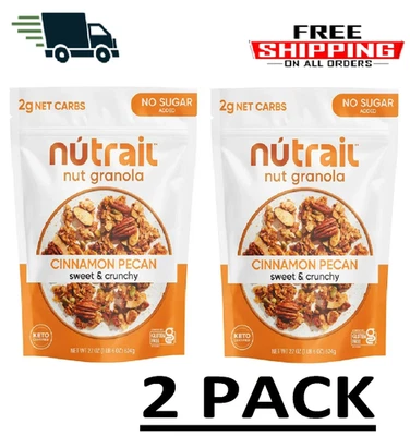 2 PACK - NuTrail Low Carb Keto Nut Granola, Cinnamon Pecan 22 oz (Total 44 oz) - Image 1 of 4