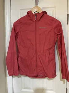 Columbia Girls Medium 10/12 Rain Coat Windbreaker Jacket Youth Hood Full Zip - Picture 1 of 5