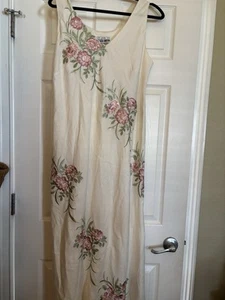 Plaza South Größe 14 Vintage 80er, elfenbein bestickt Blumen Kleid bescheiden Landhaus  - Bild 1 von 9