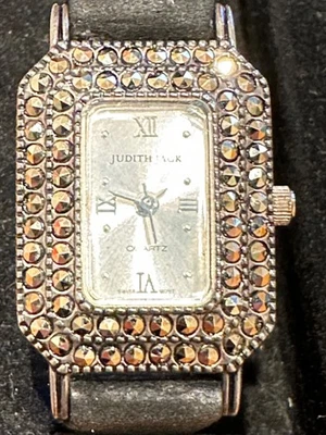 Reloj Judith Jack Cuarzo Marcasita Plata de Ley y Pendientes a Juego Foto 1 de 4