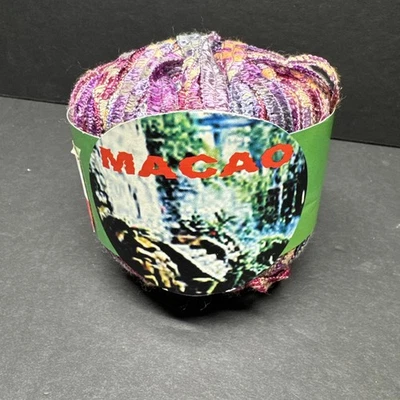 Bola de hilo de cinta de macao de nailon/algodón, color rosa púrpura 513, hecha en Italia nueva Foto 1 de 4