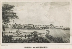 Friedberg Wetterau vista general Hesse litografía Zinck/Hecht 1820 - Imagen 1 de 1