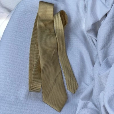 Nordstrom Made in USA 100% Silk Tie Yellow  Gold Stripe New - Image 1 of 4