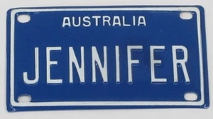 JENNIFER NOVELTY NAME MINI TIN AUSTRALIAN LICENSE NUMBER PLATE - Picture 1 of 1