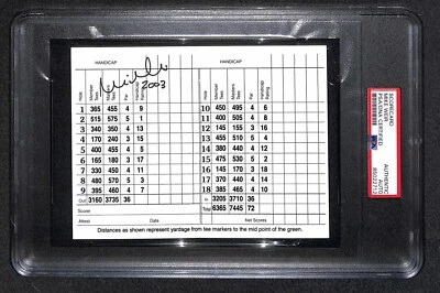 Mike Weir "2003 Champion" Signed Augusta National Masters Scorecard PSA/DNA - Image 1 of 3