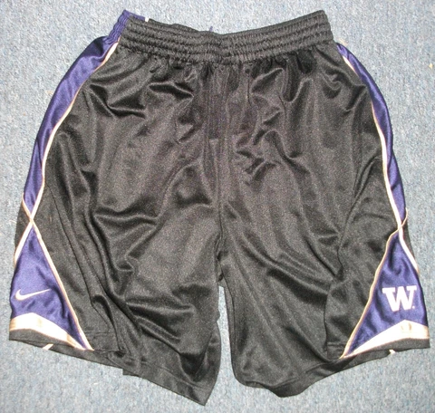 Nike Team Washington Huskies Basketball Shorts Mens L Black & Purple Pockets NEW Cover