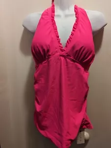 Holipick Women's Medium Hot Pink 2 Piece Halter Style Tankini Swimsuit NWT - Picture 1 of 16
