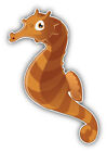 Autoaufkleber Braunes Seepferdchen Toon Comic Tier K995 Sticker-12cm