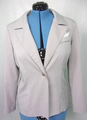 Chaqueta Blazer Whos Tracy By Tracy Evans Mujer Gris Talla 12 Un Botón   Foto 1 de 4