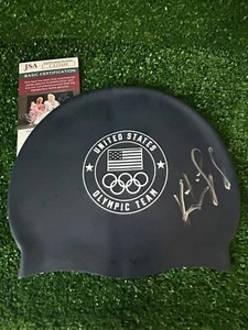 Katie Ledecky Signed Swim Cap USA OLYMPIC GOLD MEDALIST JSA COA - Picture 1 of 3