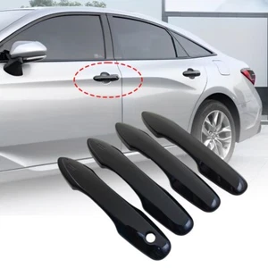 4PCS Gloss Blk Door Handle Cover Trim Overlay Cap Set For 2018-2024 Toyota Camry - Foto 1 di 13