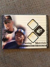 2000 SPX Update Cal Ripken Jr. / Tony Gwynn Dual Game Used Base Relic Card Rare