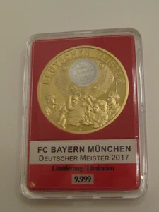 Medaille FC Bayern München Deutscher Meister 2016 / 2017 vergoldet in Münzkapsel - Bild 1 von 2