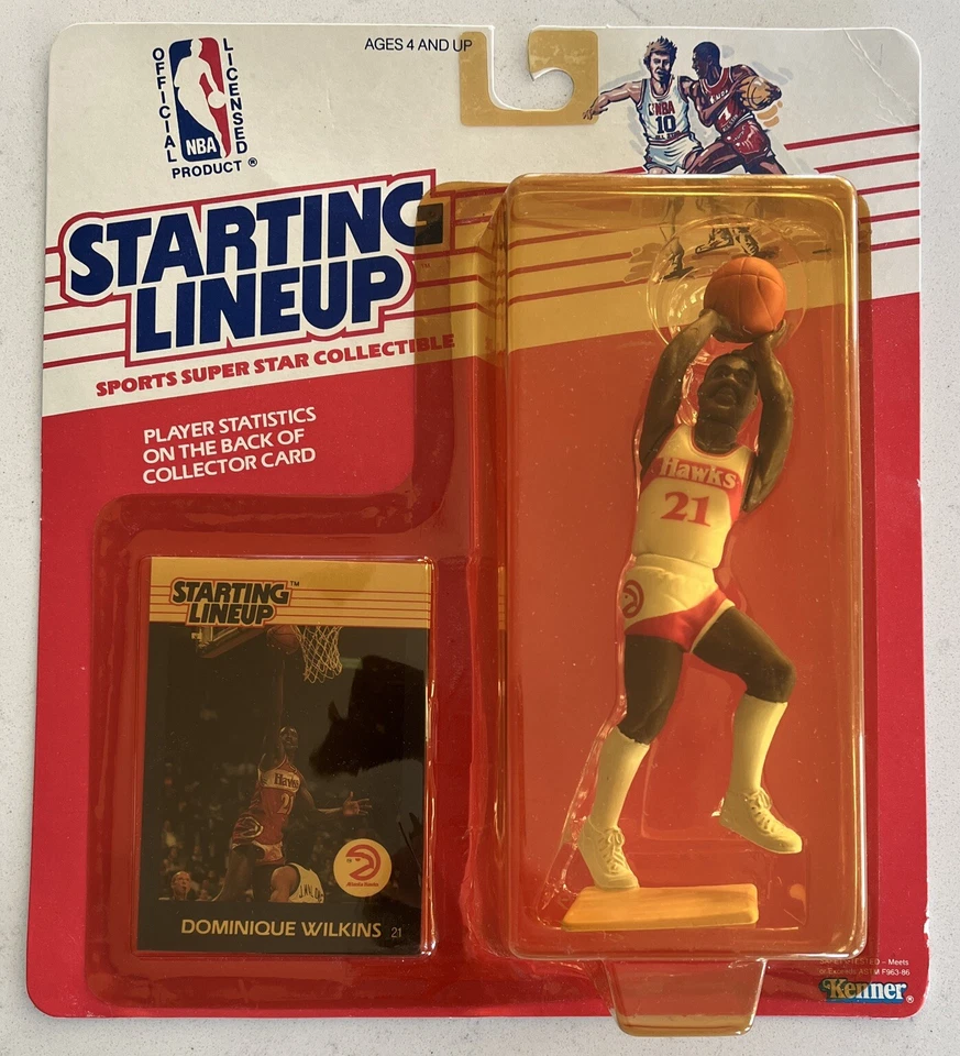 1988 Rookie Starting Lineup Dominique Wilkins Atlanta Hawks 21 NBA Series Kenner