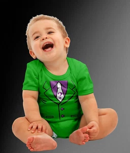 Baby Animated Riddle Villain Halloween Costume Cosplay Bodysuit - Picture 1 of 3