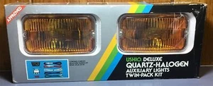 VTG USHIO Deluxe Quartz-Halogen Auxiliary Amber Lights Twin-Pack Kit U140 NEW - Picture 1 of 12