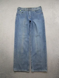 Vintage Y2K Phat Farm Blue Denim Wide Straight Leg Baggy Jeans Tag Size 32x33 - Picture 1 of 14