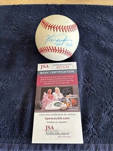Fergie Jenkins HOF 7/21/91 Autographed ONL Baseball JSA COA Vintage - Picture 1 of 8