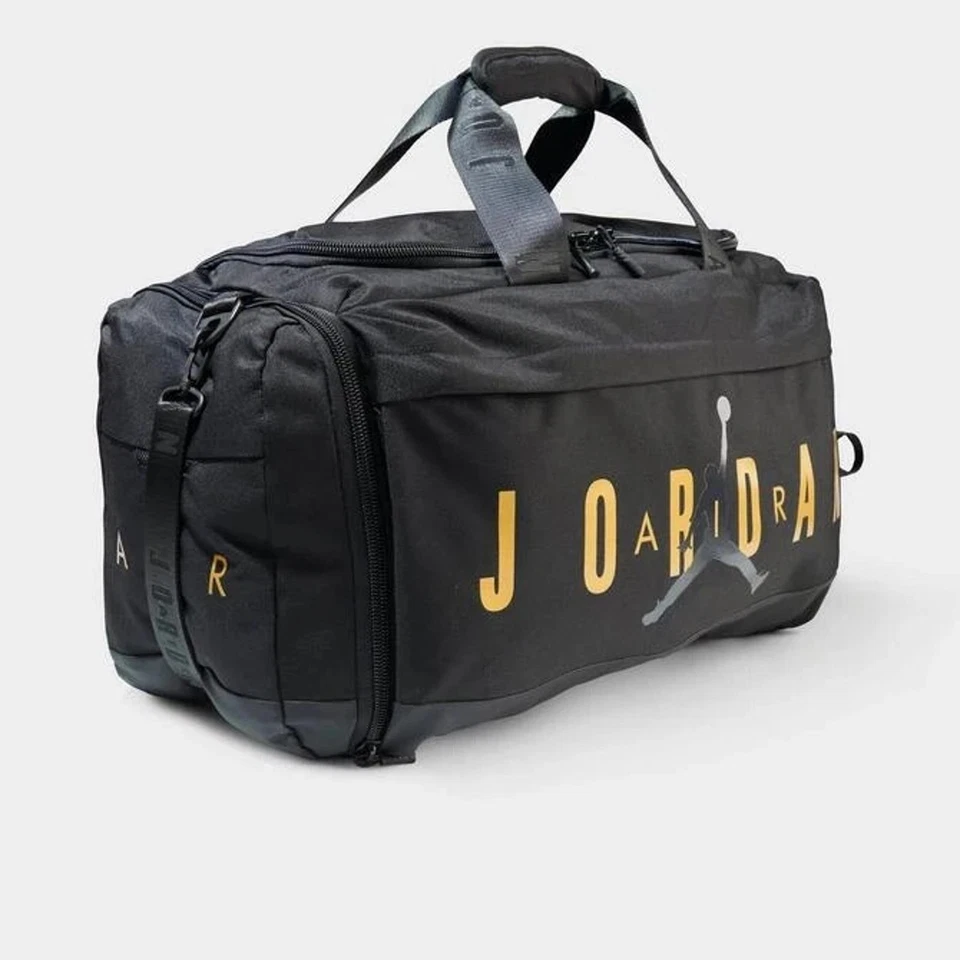 NEW Nike Air Jordan Velocity Duffle Bag BLACK GOLD Small Gym Travel Shoe Garage - Image 1 of 4