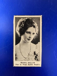 Tarjeta de actores y actrices de cine Mabel Ballin de 1920 - Corte a mano - Espalda en blanco - Imagen 1 de 2