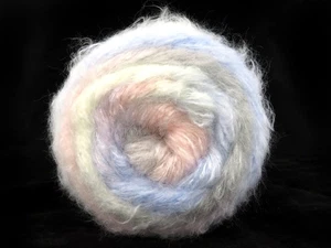 Blue Pink Grey White Cake Fancy Mohair 83352 Ice Yarns Worsted 150gr - Picture 1 of 6