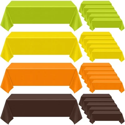 24 Pcs Thanksgiving Fall Disposable Plastic Tablecloth 54x72 Inch Friendsgivi... - Image 1 of 4