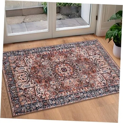  Tapete vintage 2x3 entrada interna - Tapete de área pequeno lavável na máquina sem  - Imagem 1 de 4