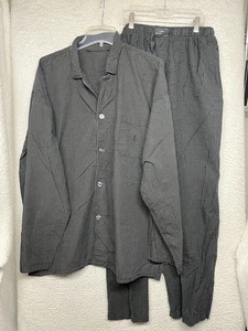 Polo Ralph Lauren Pajama Set Mens Large Black Gray Windowpane Lounge Sleepwear - Picture 1 of 19