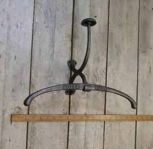 Rustic iron motorcycle helmet & jacket bike hanger hook rack vintage olde world - Picture 1 of 2