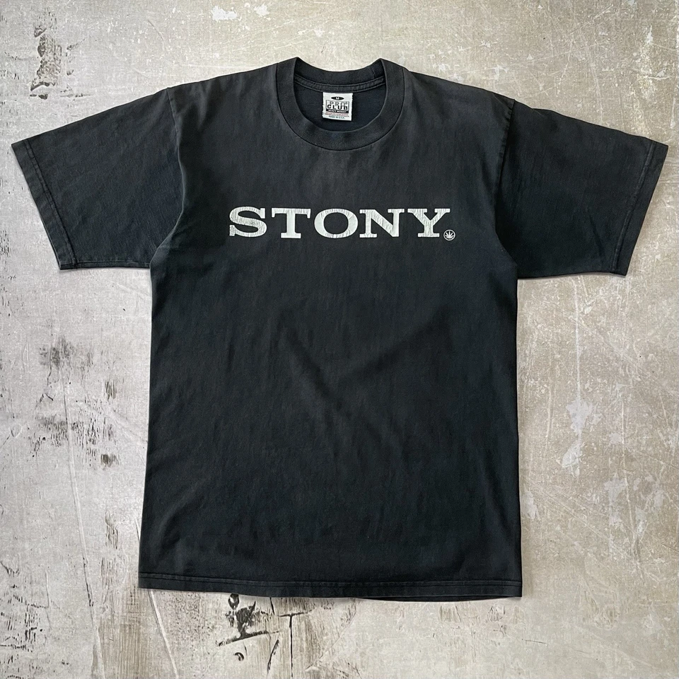 Vintage 420 Stony Sony Logo Spoof Joke Tee Made in USA Weed Marijuana T-shirt - Image 1 of 4